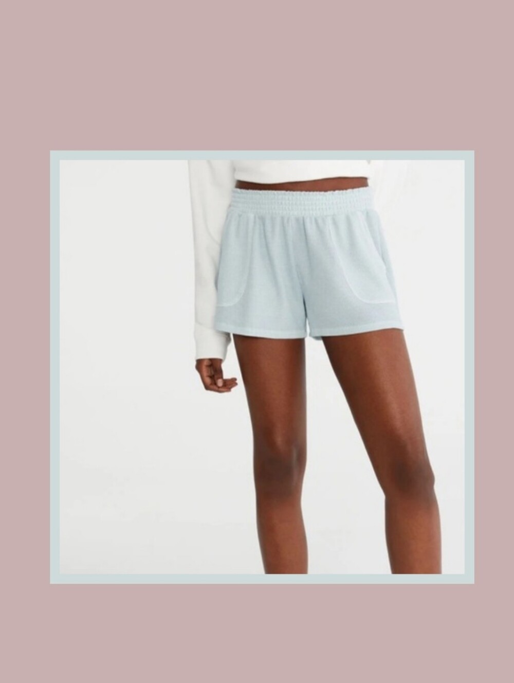 Aeropostale Light Blue Women's Waffle Knit Shorts, Size Medium